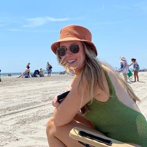 Dooney & Burke canvas bucket hat orange